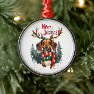 Cute Dachshund Dog Metalen Ornament