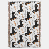 Cute Dachshund Doxie Dog Pattern Deken (Voorkant Verticaal)