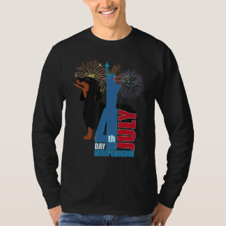 Cute Dachshund Funny Wiener Dog Independence Day T-shirt