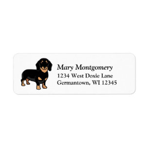 Cute Dachshund-hond retouradres Etiket