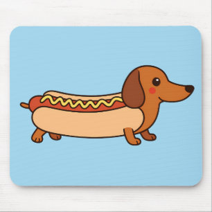 Cute dachshund hotdog muismat