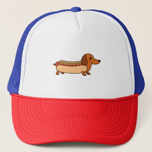 Cute dachshund hotdog trucker pet (Voorkant)