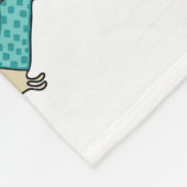 Cute dachshund in muntblauw fleece deken (Hoek)