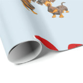 Cute Dachshund Kerstmis Cadeaupapier (Rol Hoek)