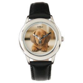 Cute Dachshund Kid's Pedrsonalized Watch Horloge