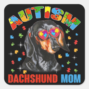 Cute Dachshund Lover Autism Awareness Dog Mama Gif Vierkante Sticker