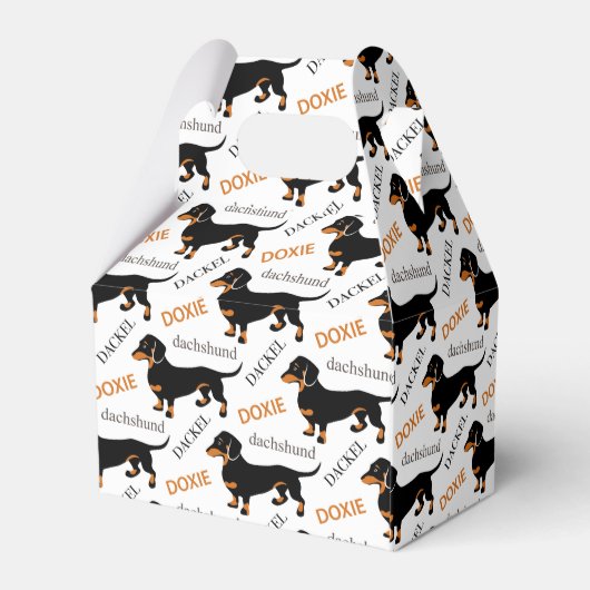 Cute Dachshund of Doxie Pattern Bedankdoosjes (Achterkant)