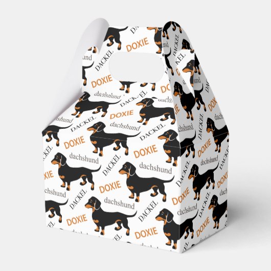 Cute Dachshund of Doxie Pattern Bedankdoosjes (Voorkant Zijde)