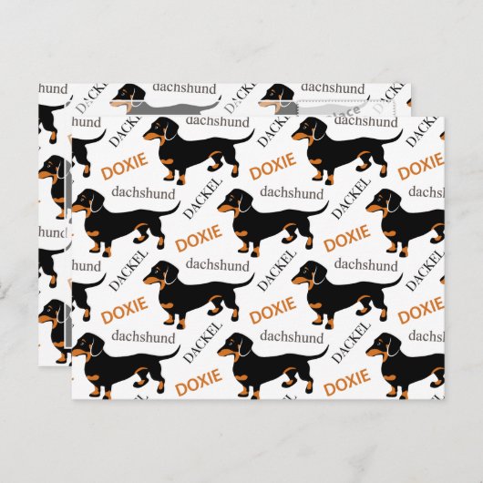 Cute Dachshund of Doxie Pattern Briefkaart (Voorkant / Achterkant)