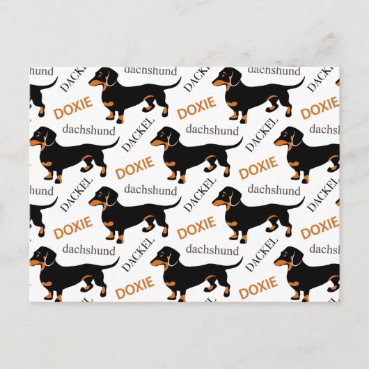 Cute Dachshund of Doxie Pattern Briefkaart (Voorkant)