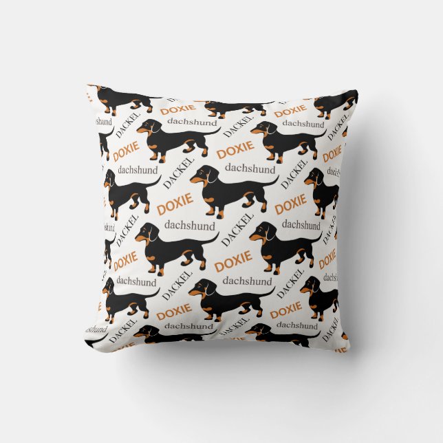 Cute Dachshund of Doxie Pattern Kussen (Voorkant)