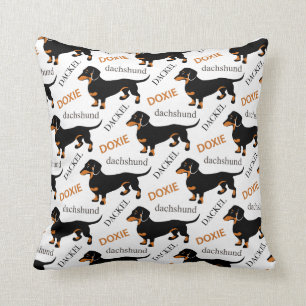 Cute Dachshund of Doxie Pattern Kussen