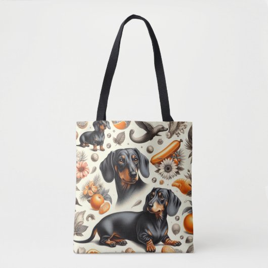 Cute Dachshund Pattern Draagtas (Voorkant)