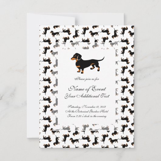Cute Dachshund Pattern Kaart (Voorkant)