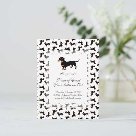Cute Dachshund Pattern Kaart (Staand voorkant)