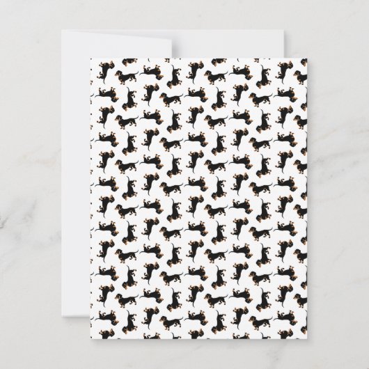 Cute Dachshund Pattern Kaart (Achterkant)