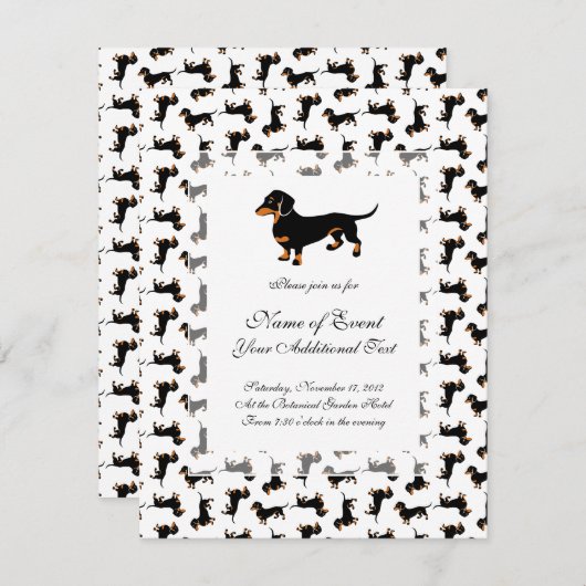 Cute Dachshund Pattern Kaart (Voorkant / Achterkant)