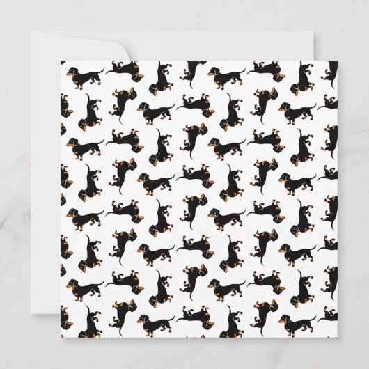 Cute Dachshund Pattern Kaart (Voorkant)