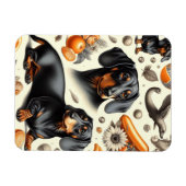 Cute Dachshund Pattern Magneet (Horizontaal)
