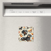 Cute Dachshund Pattern Magneet (Insitu (Vaatwasser))
