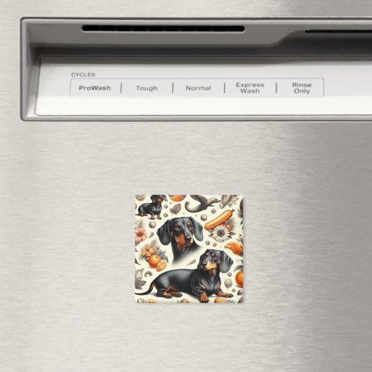 Cute Dachshund Pattern Magneet (Insitu (Vaatwasser))