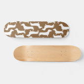 Cute Dachshund Pattern Perfect Gift for Doxie Love Skateboard (Horizontaal)