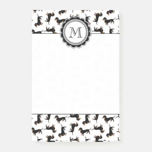 Cute Dachshund Pattern Post-it® Notes (Voorkant)