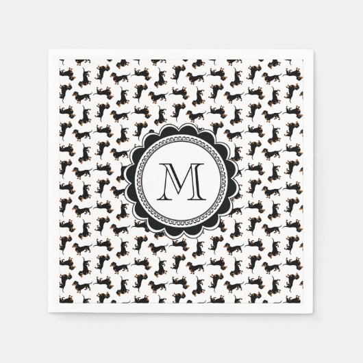 Cute Dachshund Pattern Servet (Voorkant)