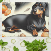 Cute Dachshund Pattern Theedoek (Gevouwen)