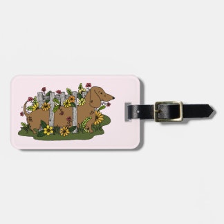 Cute Dachshund Personalized Bagagelabel