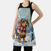 Cute Dachshund Puppy Cozy Winter Scarf Art Schort (Insitu)