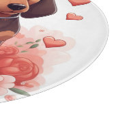 Cute Dachshund Puppy met hart Snijplank (Hoek)