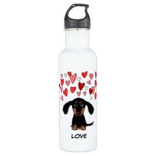Cute Dachshund Puppy met Valentijn Hearts Waterfles