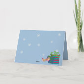 Cute Dachshund Snowflake Cartoon Kerstmis Kaart (Achterkant)
