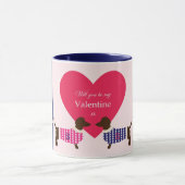 Cute Dachshund Valentijn Dog Heart Monogram Fun Mok (Midden)