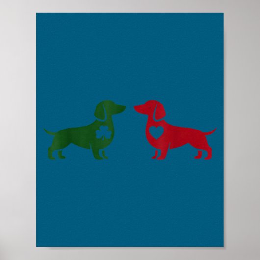 Cute Dachshund Valentines Patrick's Day Lover Dog  Poster (Voorkant)