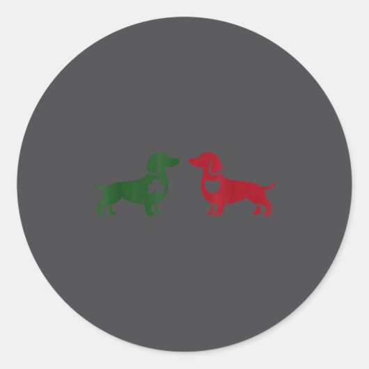 Cute Dachshund Valentines Patrick's Day Lover Dog  Ronde Sticker (Voorkant)