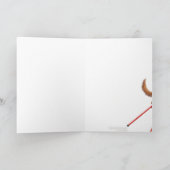 Cute dachshund walking on stilts card kaart (Binnen)