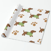 Cute Dachshund Wrapping Paper Cadeaupapier (Uitgerold)