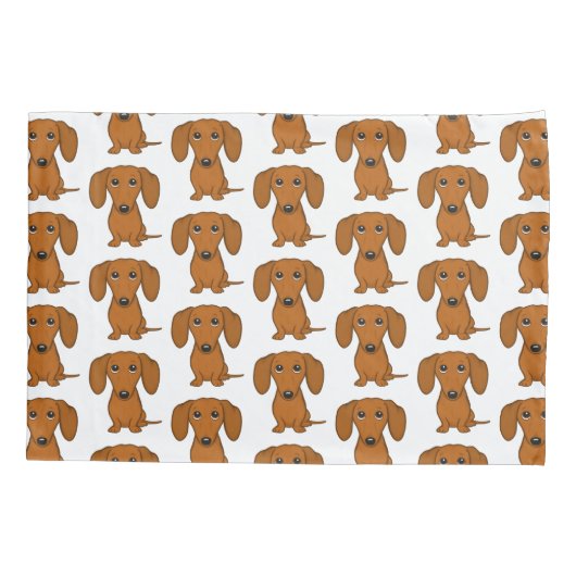 Cute Dachshunds Pattern Kussensloop (Achterkant)