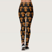 Cute Dachshunds Pattern | Vloeiende coating Wiener Leggings (Achterkant)
