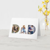 Cute DAD Transparant Letters Vaderdag 3 Foto's Kaart (Gele Bloem)