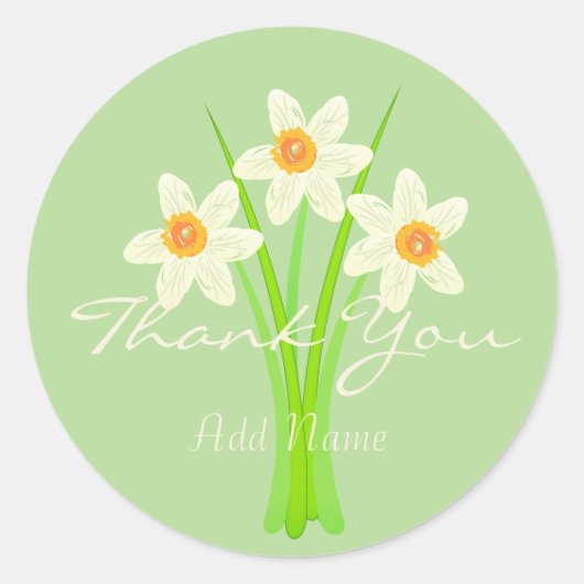 Cute Daffodils Bedankt Sticker (Voorkant)