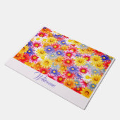 Cute Dainty  Roze Blauwe Gele Paarse Daisies Deurmat (Schuin)