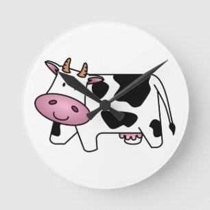 Cute Dairy Cow Ronde Klok