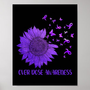 Cute Daisy Butterflies Paars Ribbon Overdosis Awar Poster