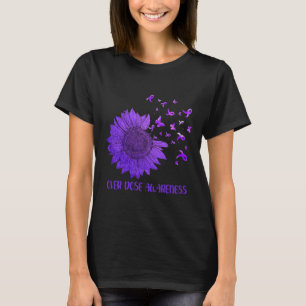 Cute Daisy Butterflies Paars Ribbon Overdosis Awar T-shirt