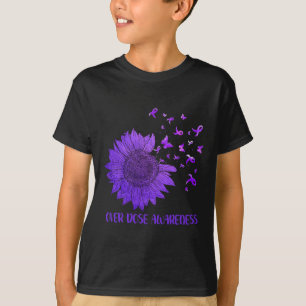 Cute Daisy Butterflies Paars Ribbon Overdosis Awar T-shirt