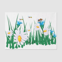 Cute Daisy Field Flowers Decoupage Tissuepapier