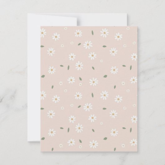 Cute Daisy Floral Blossoms & Greenery Custom Name Bedankkaart (Achterkant)